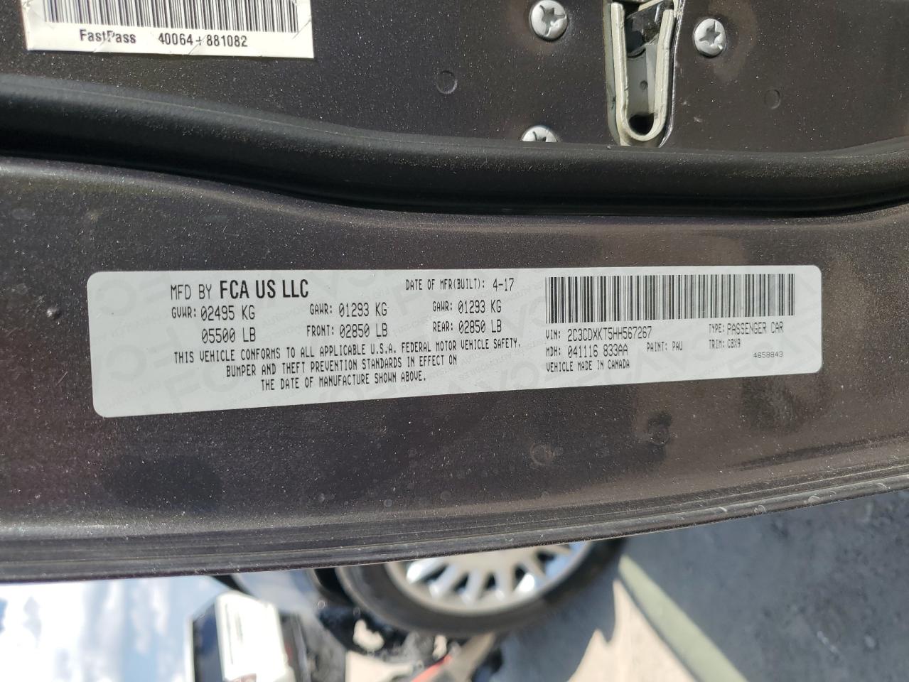 2017 Dodge Charger Police VIN: 2C3CDXKT5HH567267 Lot: 85151605