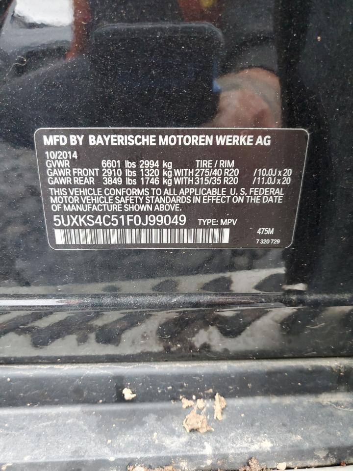 2015 BMW X5 xDrive35D VIN: 5UXKS4C51F0J99049 Lot: 85845535