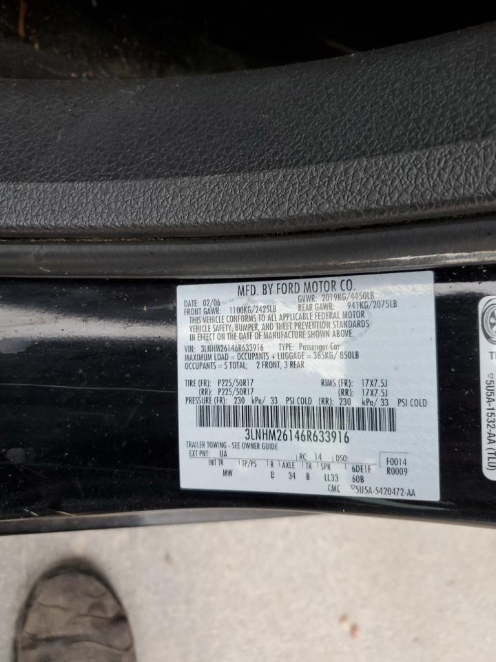 2006 Lincoln Zephyr VIN: 3LNHM26146R633916 Lot: 86312155