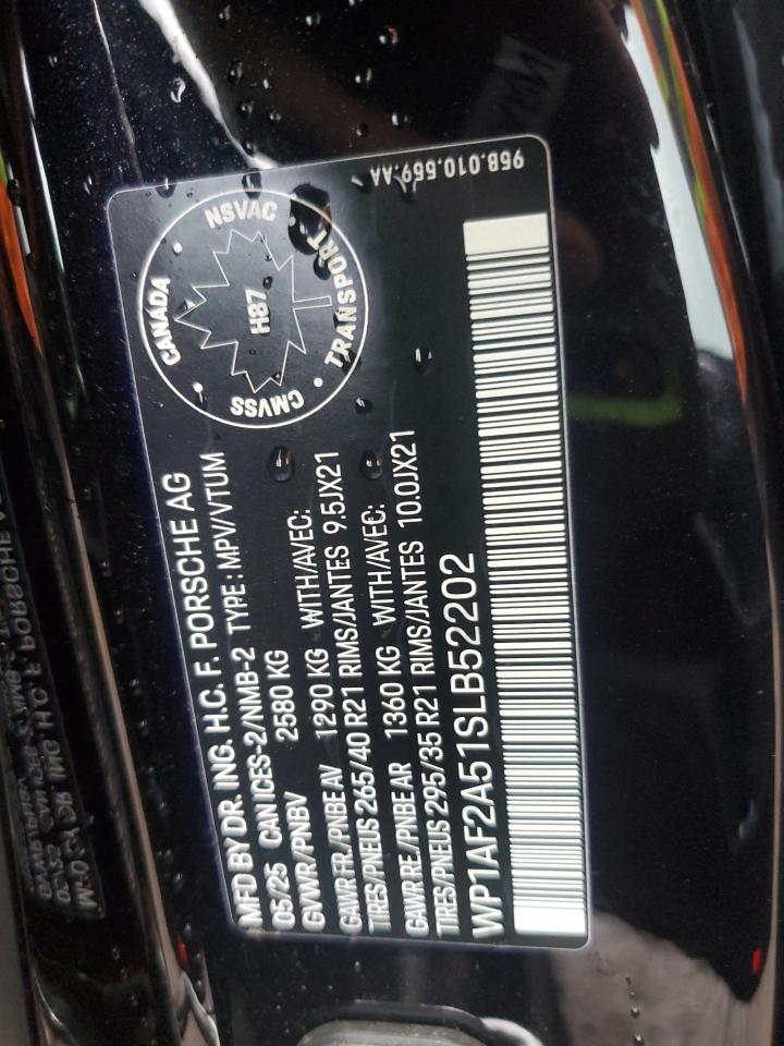 2025 Porsche Macan Gts VIN: WP1AF2A51SLB52202 Lot: 90082045