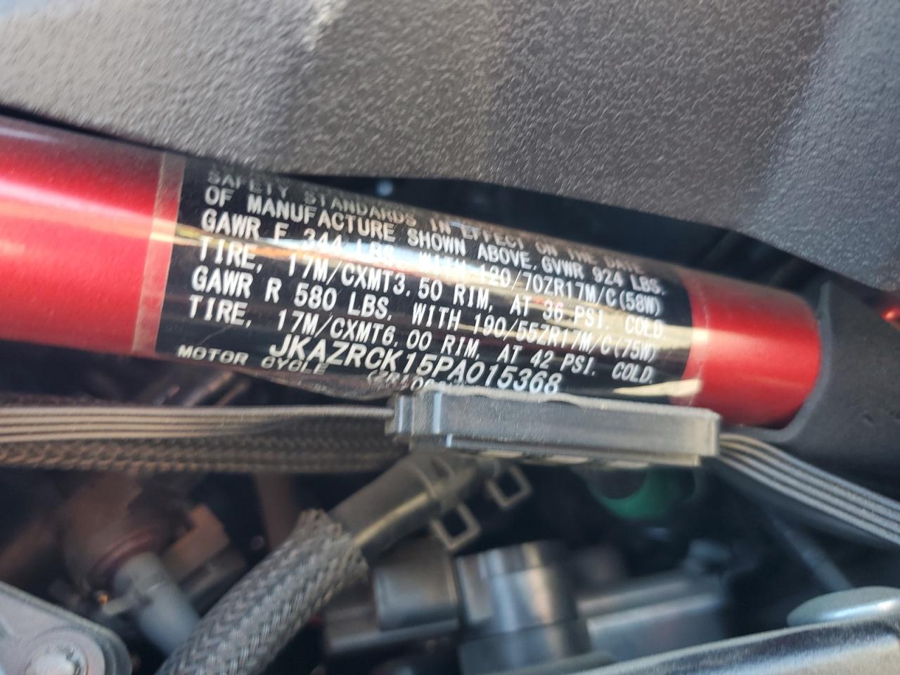 2023 Kawasaki Zr1000 K VIN: JKAZRCK15PA015368 Lot: 90114085