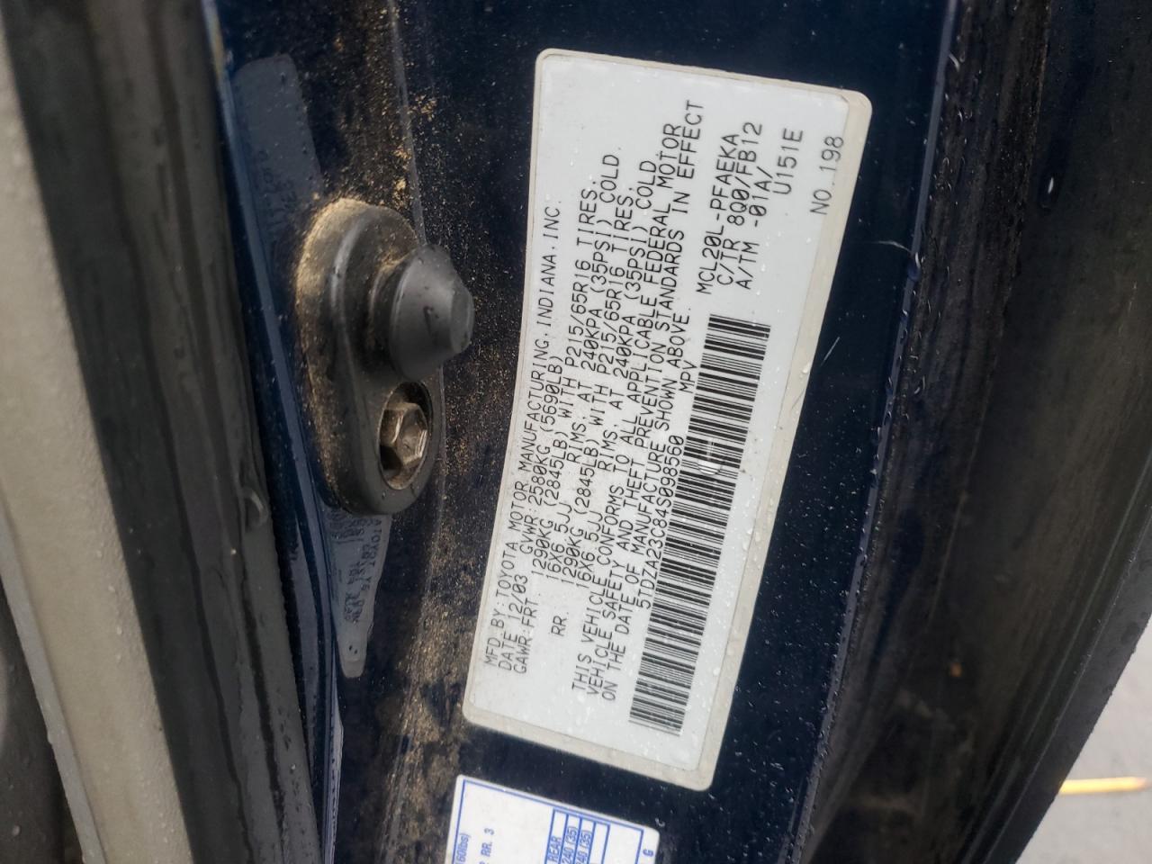 2004 Toyota Sienna Ce VIN: 5TDZA23C84S098560 Lot: 86461455