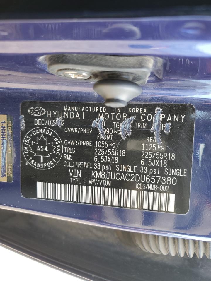 2013 Hyundai Tucson Gls VIN: KM8JUCAC2DU657380 Lot: 82372215