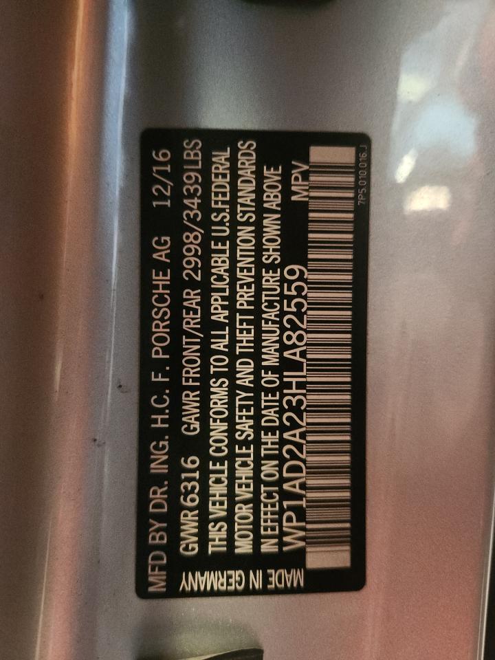 2017 Porsche Cayenne Gts VIN: WP1AD2A23HLA82559 Lot: 89716875