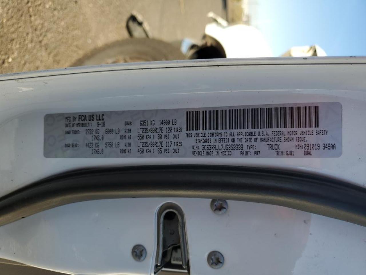 2018 Ram 3500 Laramie VIN: 3C63R3LJ3MG574710 Lot: 81887285