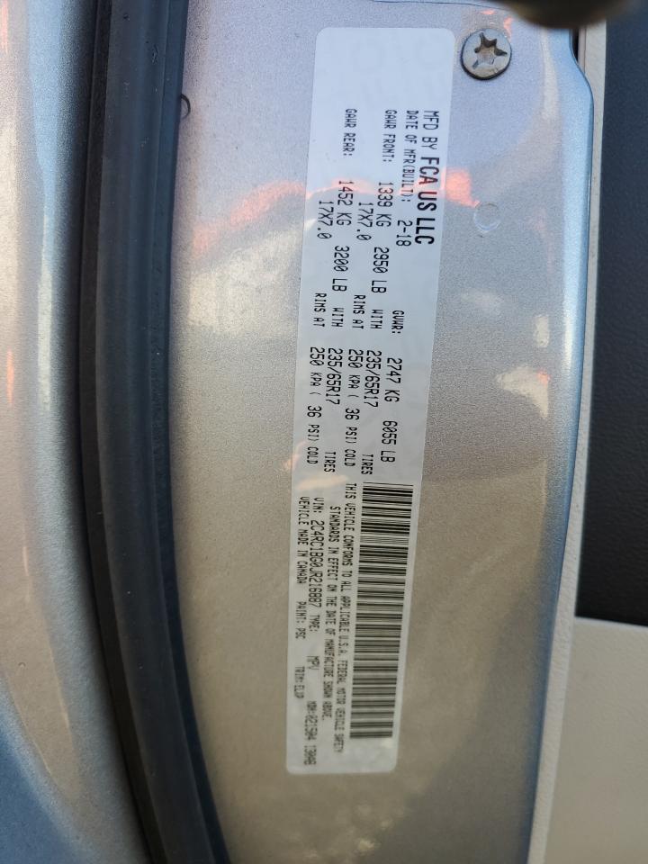 2018 Chrysler Pacifica Touring L VIN: 2C4RC1BG0JR216887 Lot: 87216485