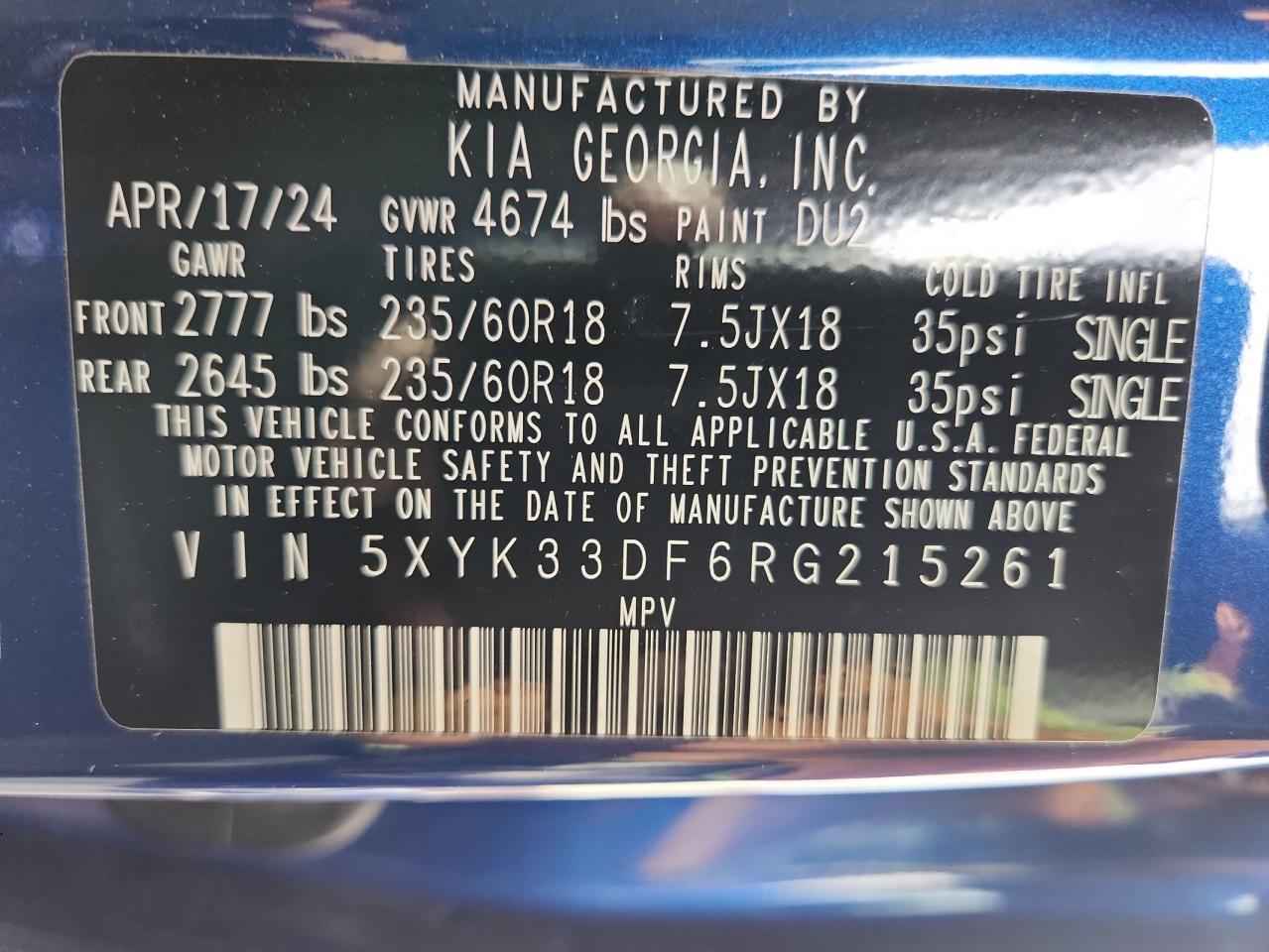 2024 Kia Sportage Ex VIN: 5XYK33DF6RG215261 Lot: 86336955