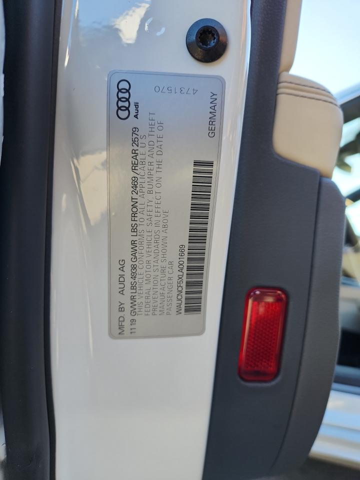 2020 Audi A5 Premium Plus VIN: WAUCNCF5XLA001669 Lot: 86670435