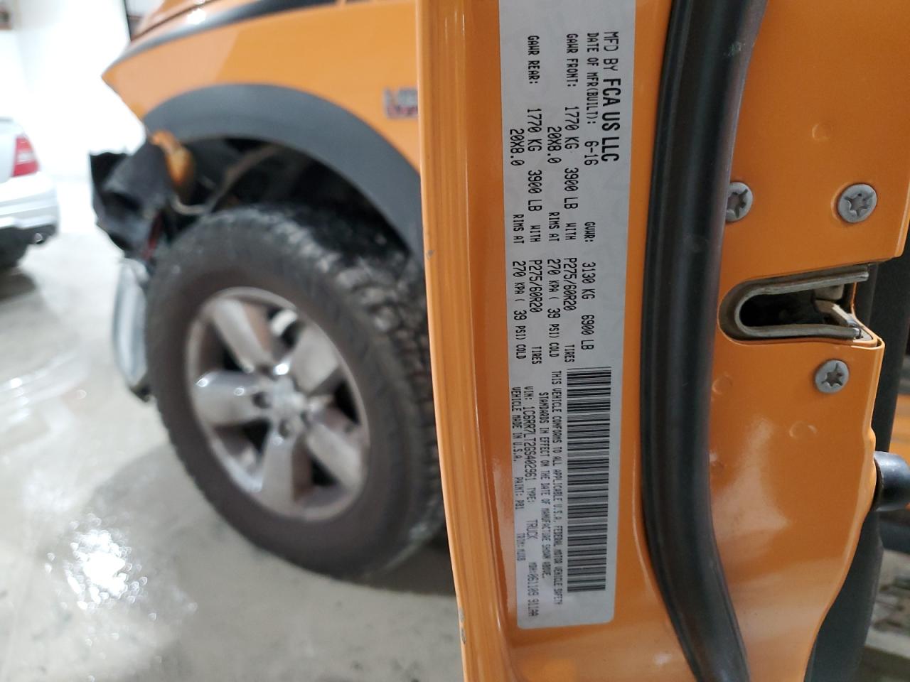 2016 Ram 1500 Slt VIN: 1C6RR7LT2GS402961 Lot: 90100795