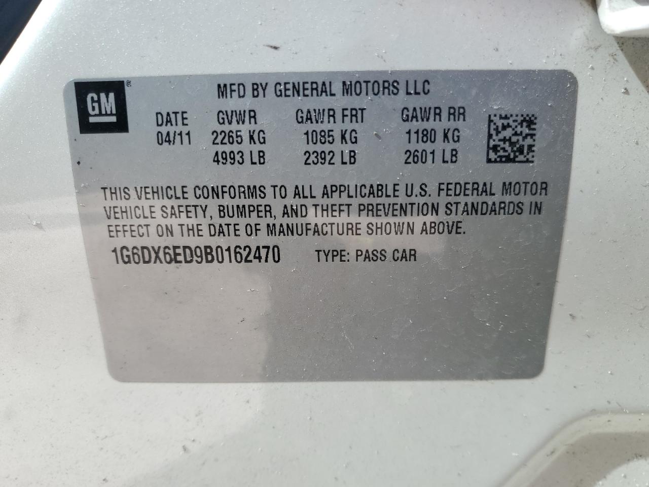 2011 Cadillac Sts Luxury Performance VIN: 1G6DX6ED9B0162470 Lot: 90643785