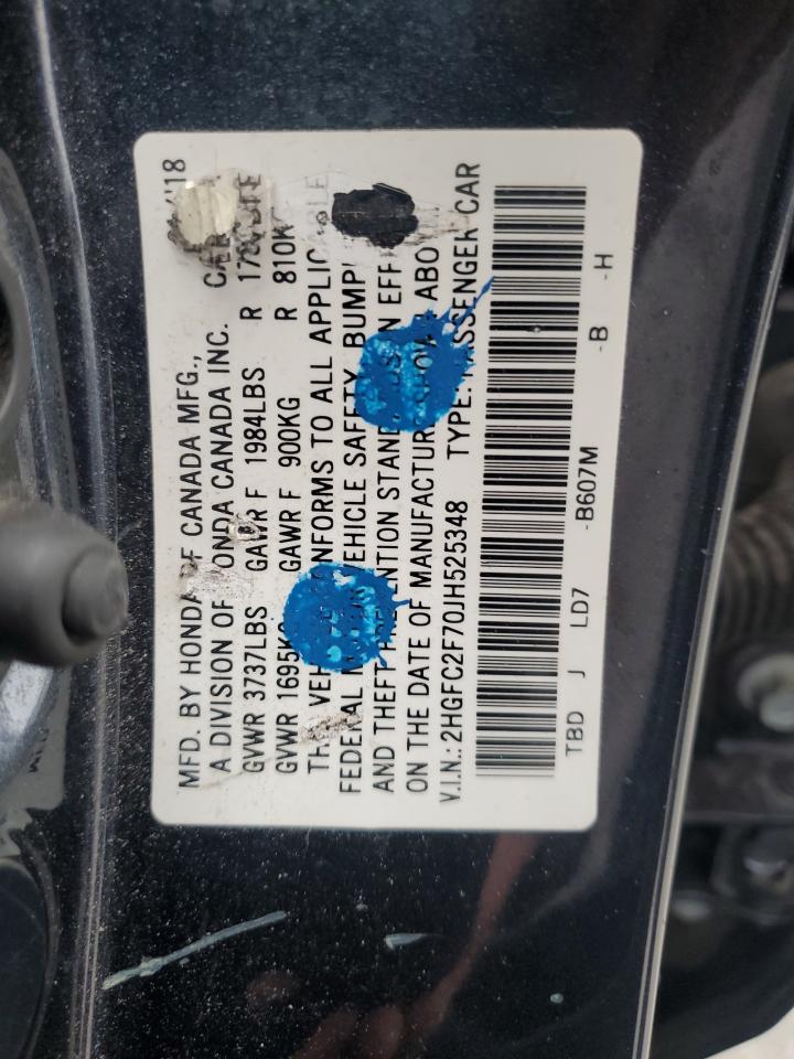 2018 Honda Civic Ex VIN: 2HGFC2F70JH525348 Lot: 82316325