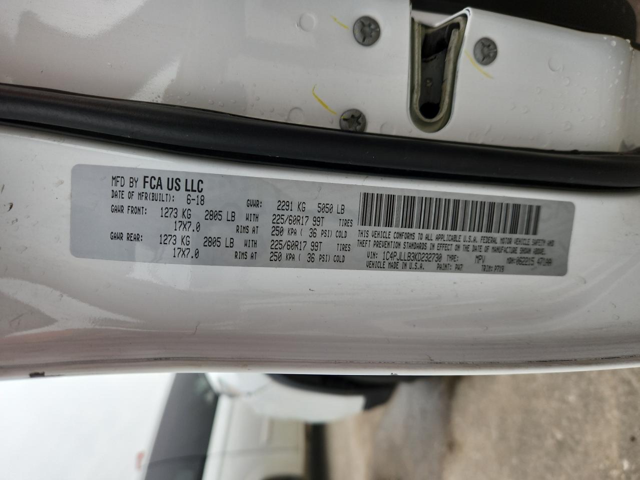 2019 Jeep Cherokee Latitude Plus VIN: 1C4PJLLB3KD232730 Lot: 87311545