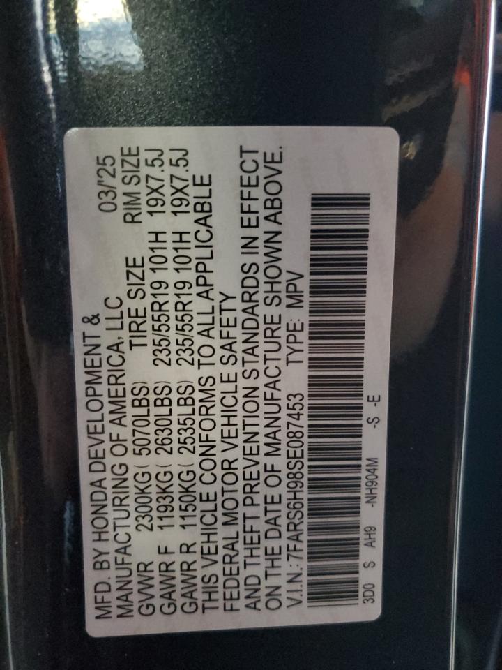 2025 Honda Cr-V Sport Touring VIN: 7FARS6H98SE087453 Lot: 85586165