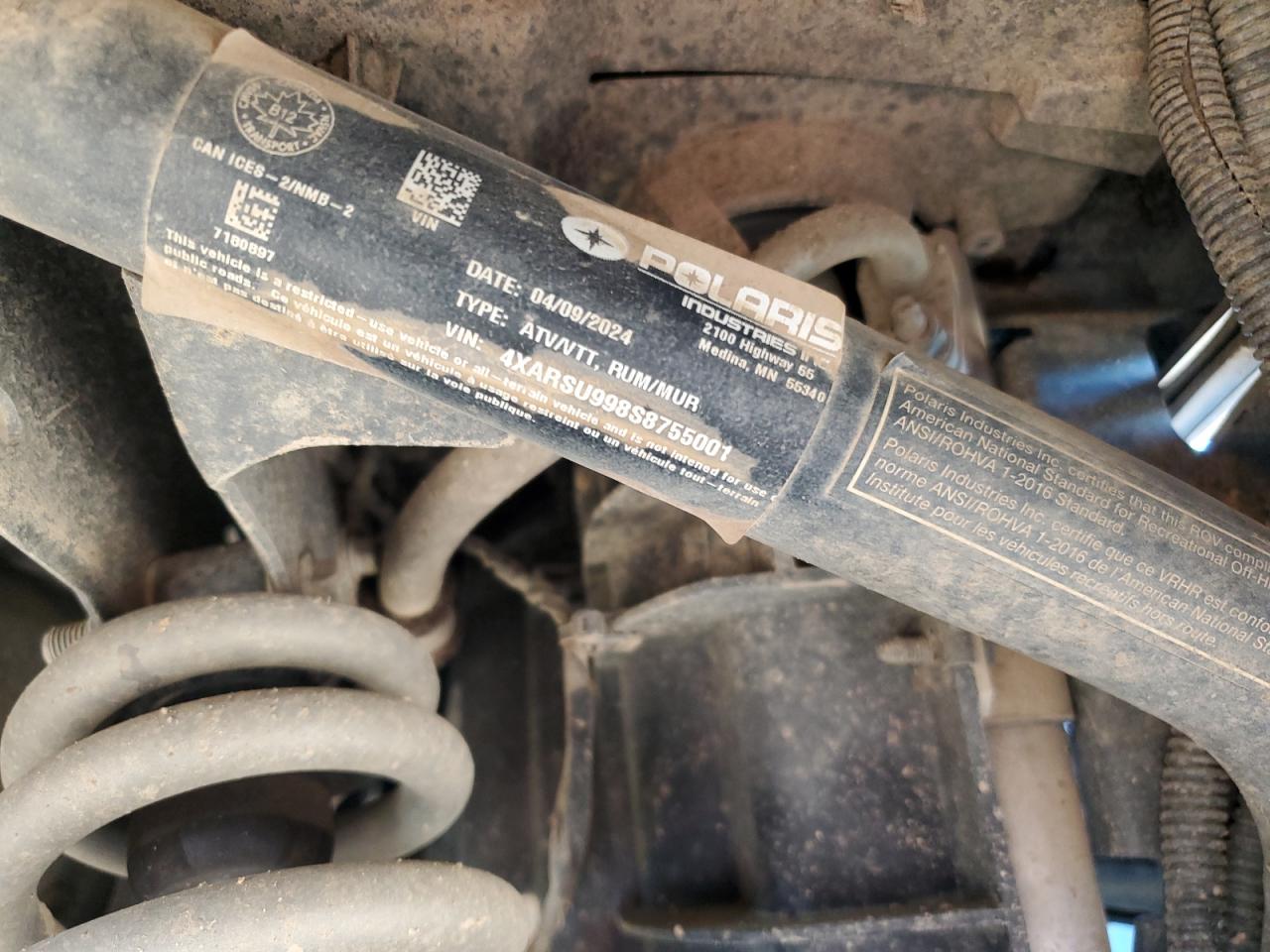 2025 Polaris Ranger Crew Xp 1000 Northstar Premium VIN: 4XARSU998S8755001 Lot: 87104665