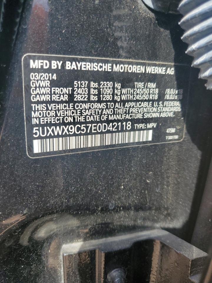 2014 BMW X3 xDrive28I VIN: 5UXWX9C57E0D42118 Lot: 85158135