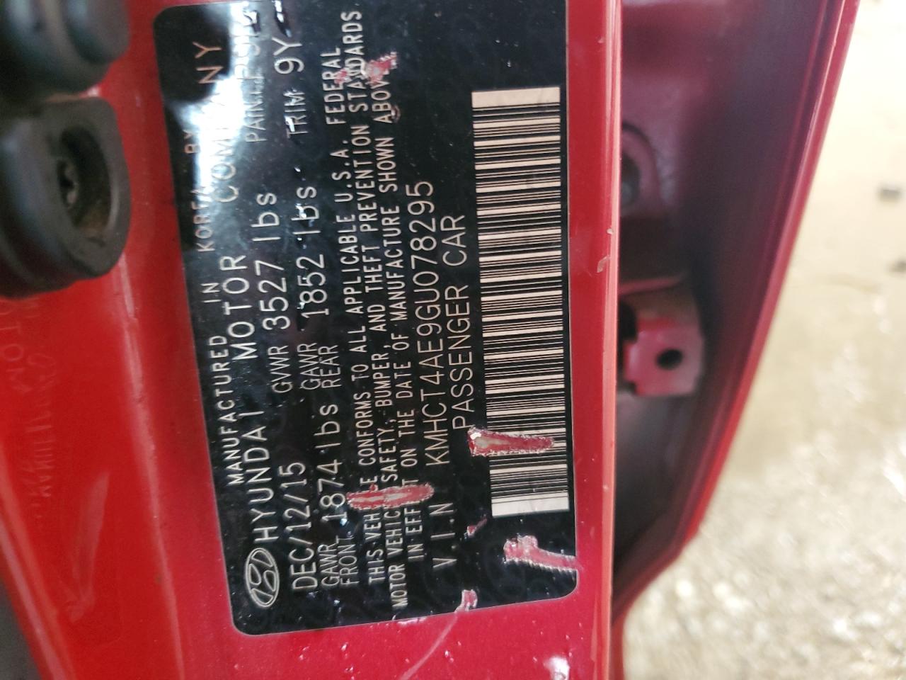 2016 Hyundai Accent Se VIN: KMHCT4AE9GU078295 Lot: 90658255