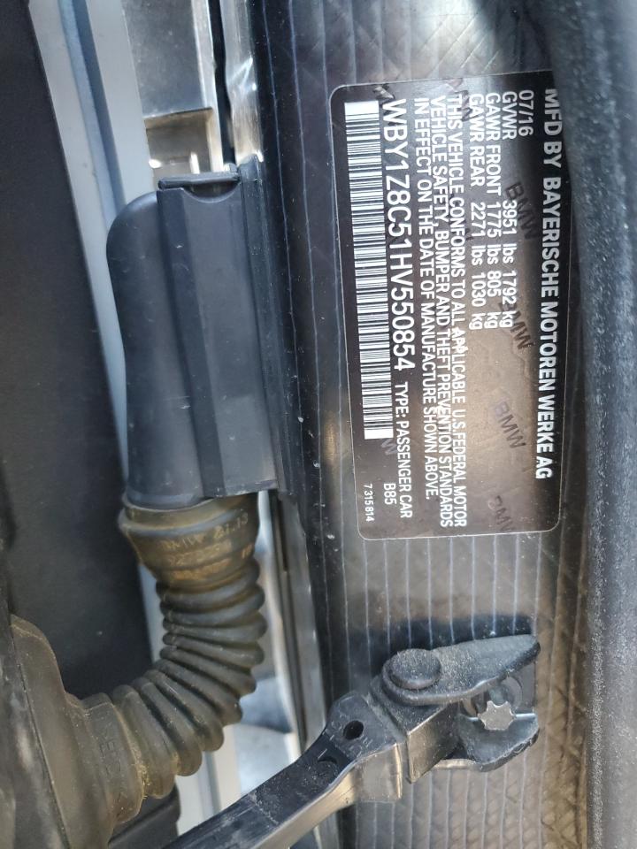 2017 BMW I3 Rex VIN: WBY1Z8C51HV550854 Lot: 82602505