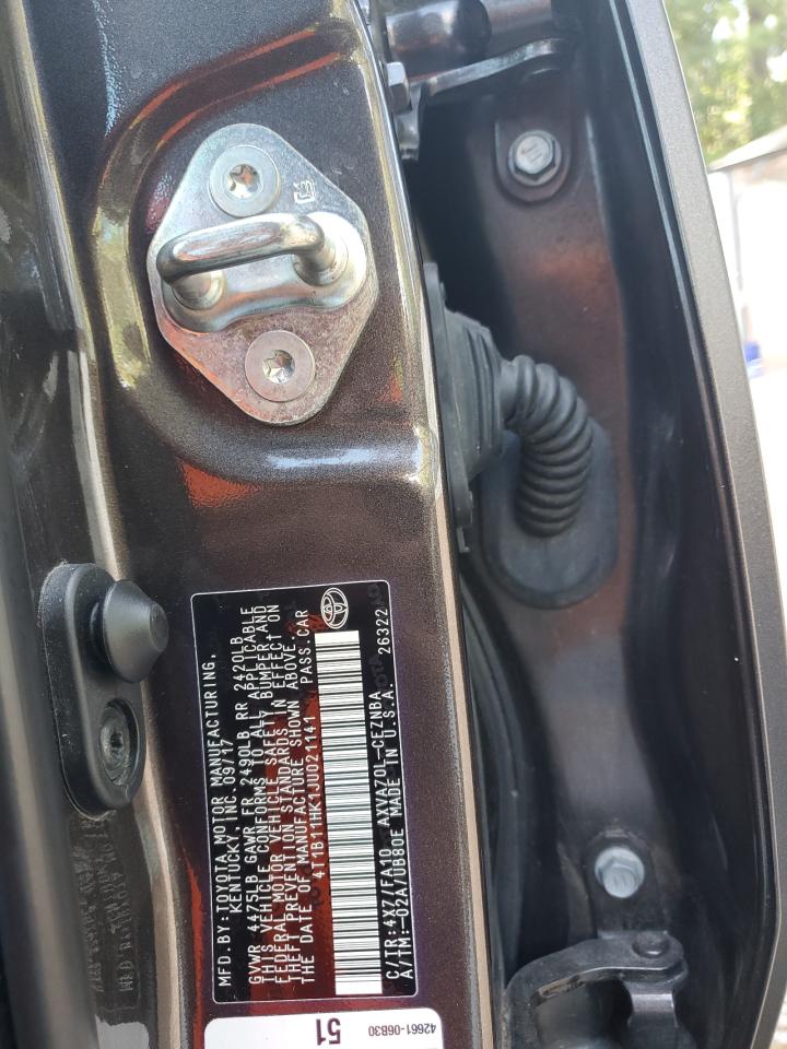 2018 Toyota Camry L VIN: 4T1B11HK1JU021141 Lot: 85286005