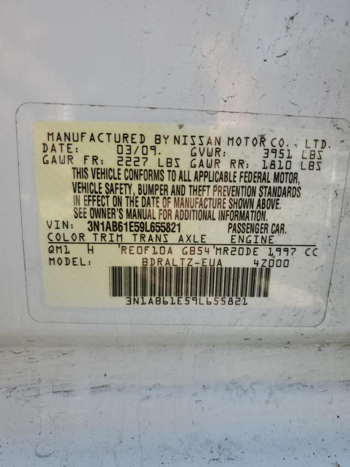 2009 Nissan Sentra 2.0 VIN: 3N1AB61E59L655821 Lot: 83773185