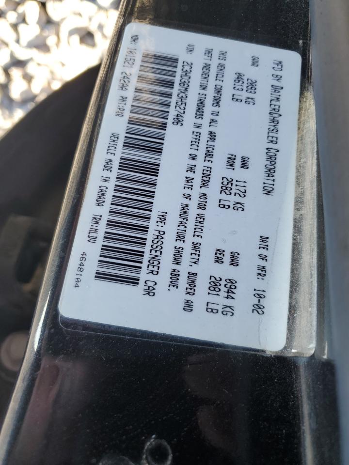 2003 Chrysler Concorde Lxi VIN: 2C3HD36MX3H527406 Lot: 86256055