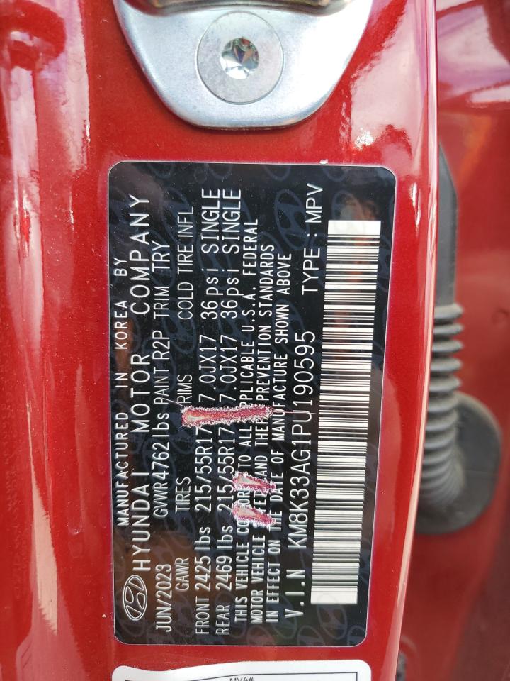 2023 Hyundai Kona Sel VIN: KM8K33AG1PU190595 Lot: 84937235