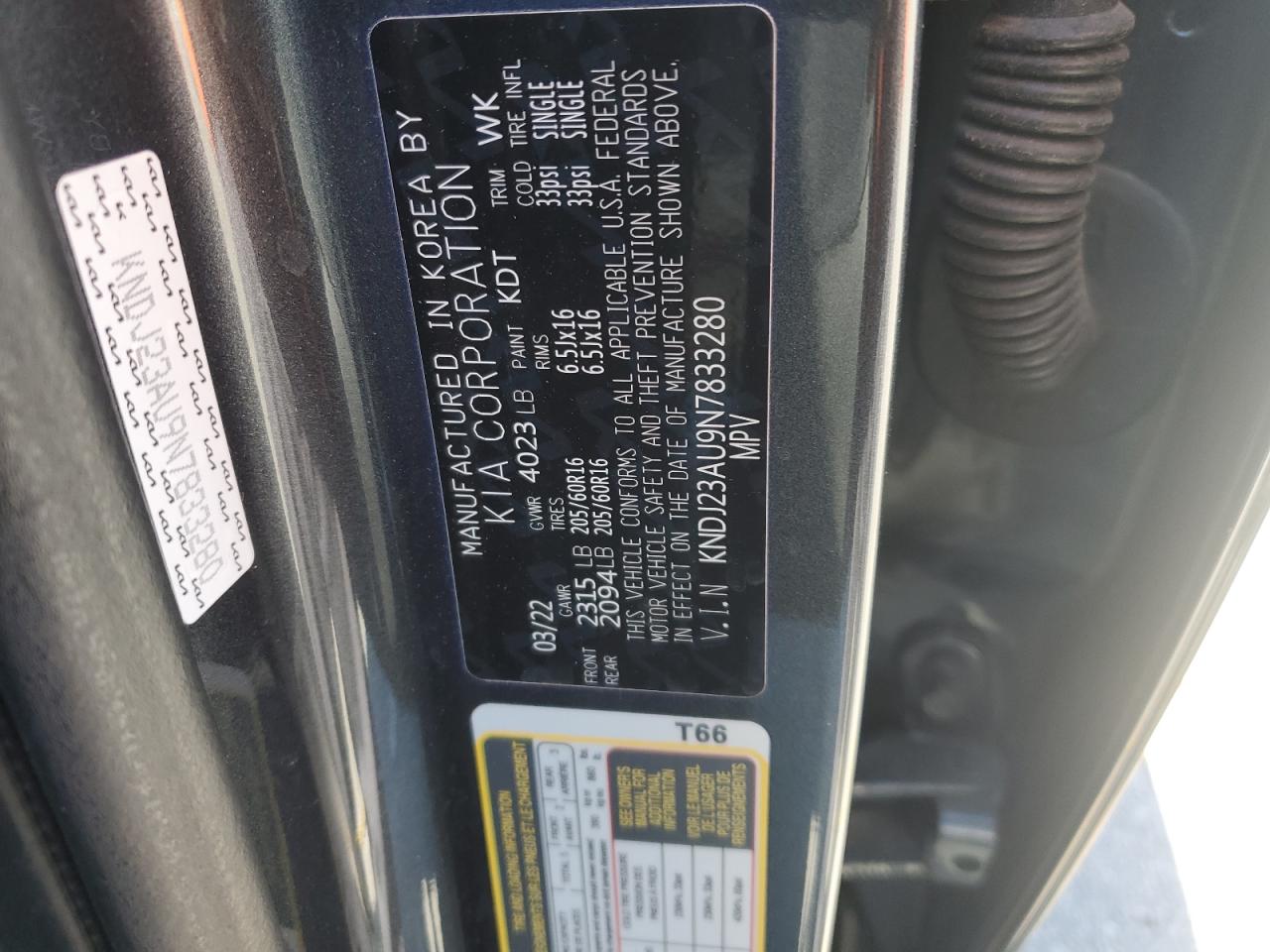 2022 Kia Soul Lx VIN: KNDJ23AU9N7833280 Lot: 82389565