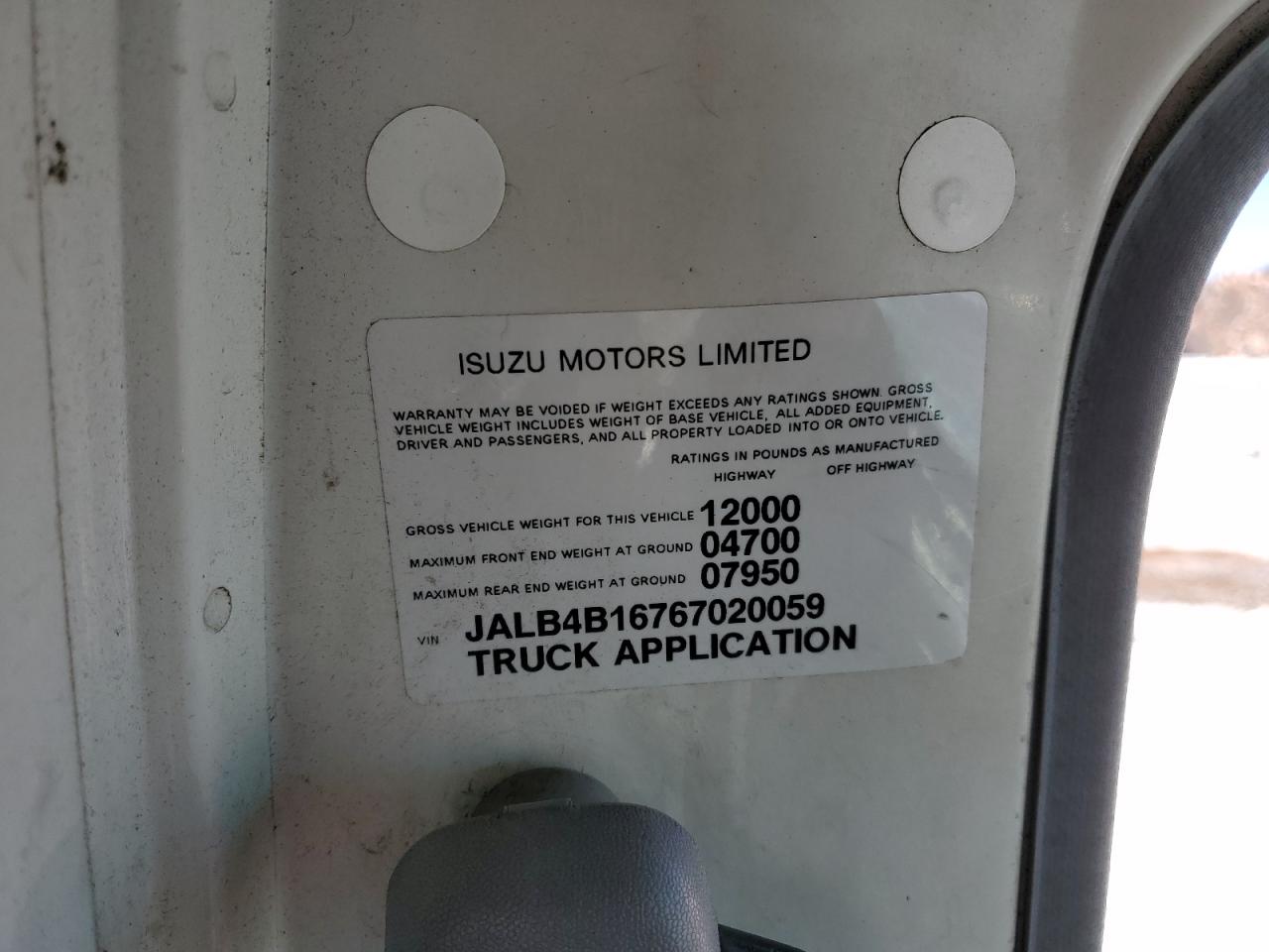 2006 Isuzu Npr Box Truck VIN: JALB4B16767020059 Lot: 90873535