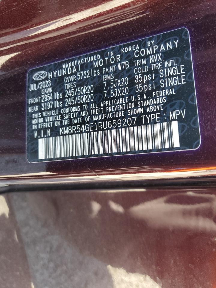 2024 Hyundai Palisade Limited VIN: KM8R54GE1RU659207 Lot: 84740365