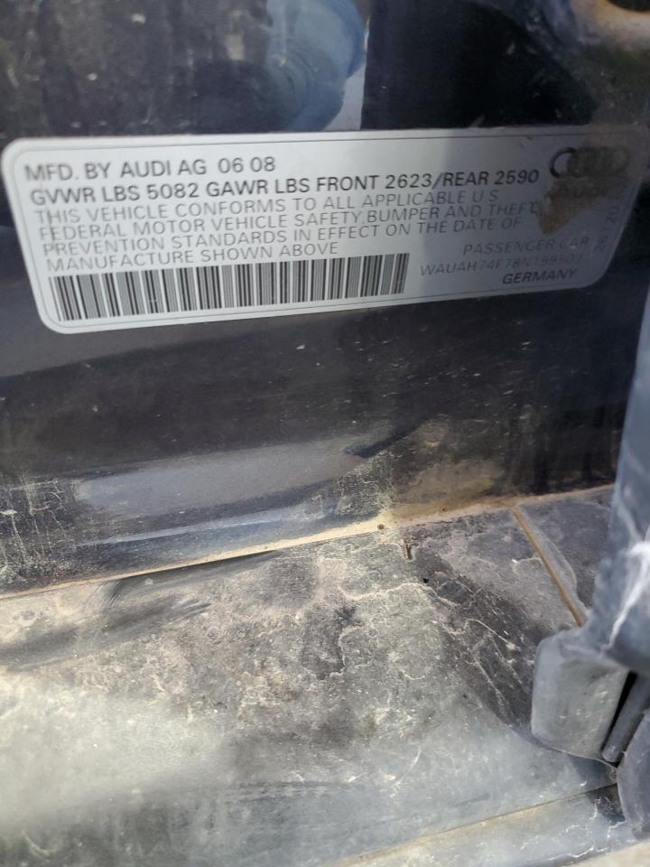 2008 Audi A6 3.2 VIN: WAUAH74F78N159503 Lot: 86260445