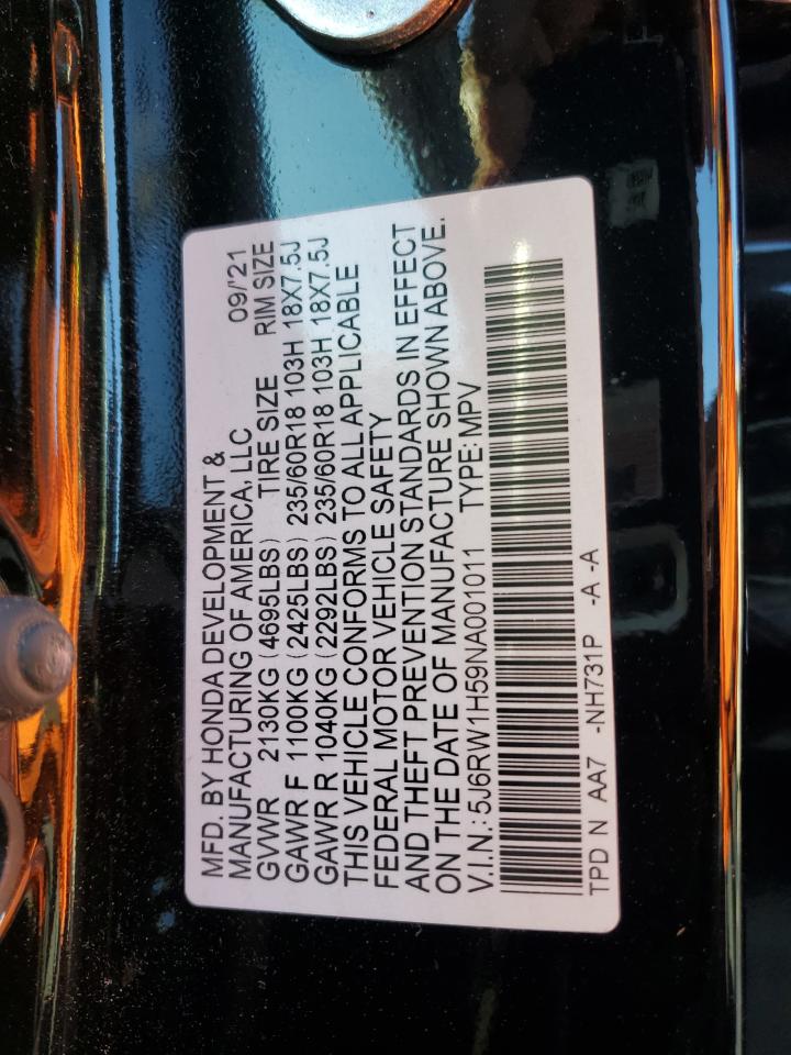 2022 Honda Cr-V Ex VIN: 5J6RW1H59NA001011 Lot: 90684365