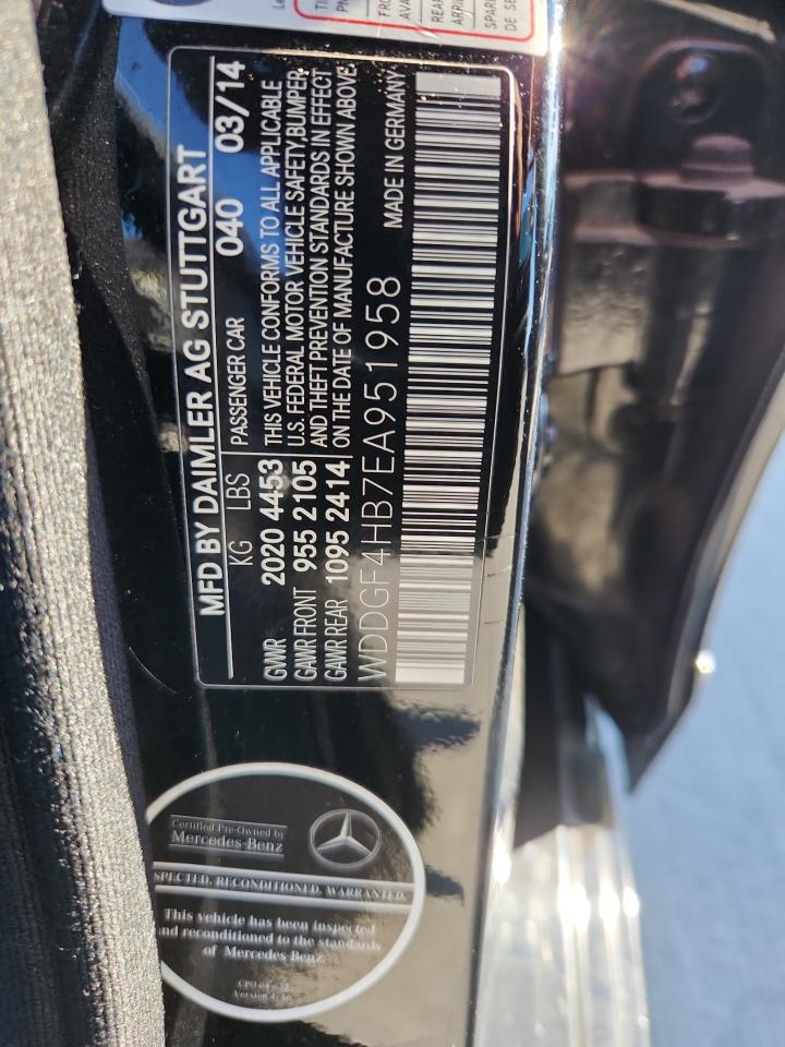 2014 Mercedes-Benz C 250 VIN: WDDGF4HB7EA951958 Lot: 86420495