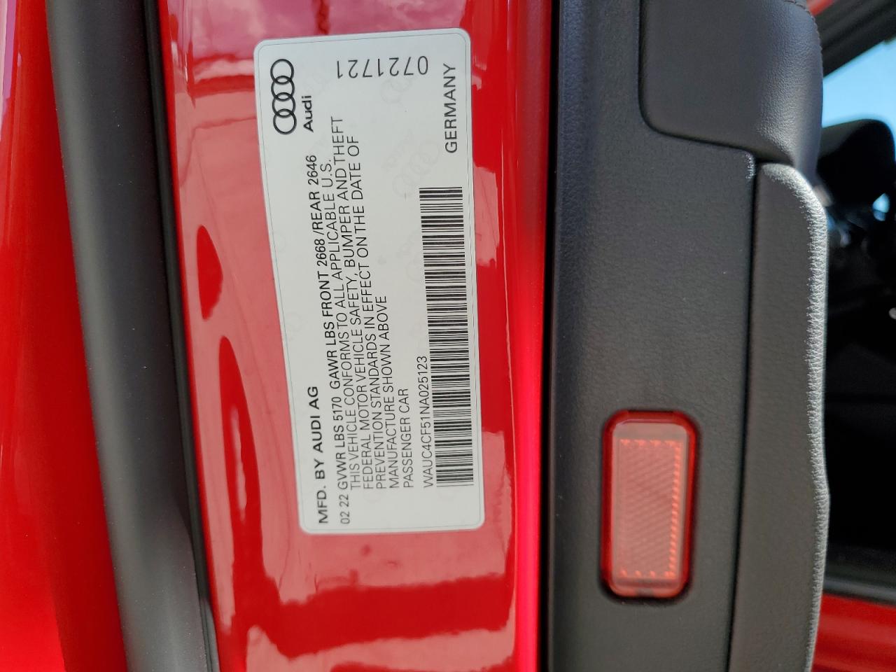 2022 Audi S5 Premium Plus VIN: WAUC4CF51NA025123 Lot: 85520765