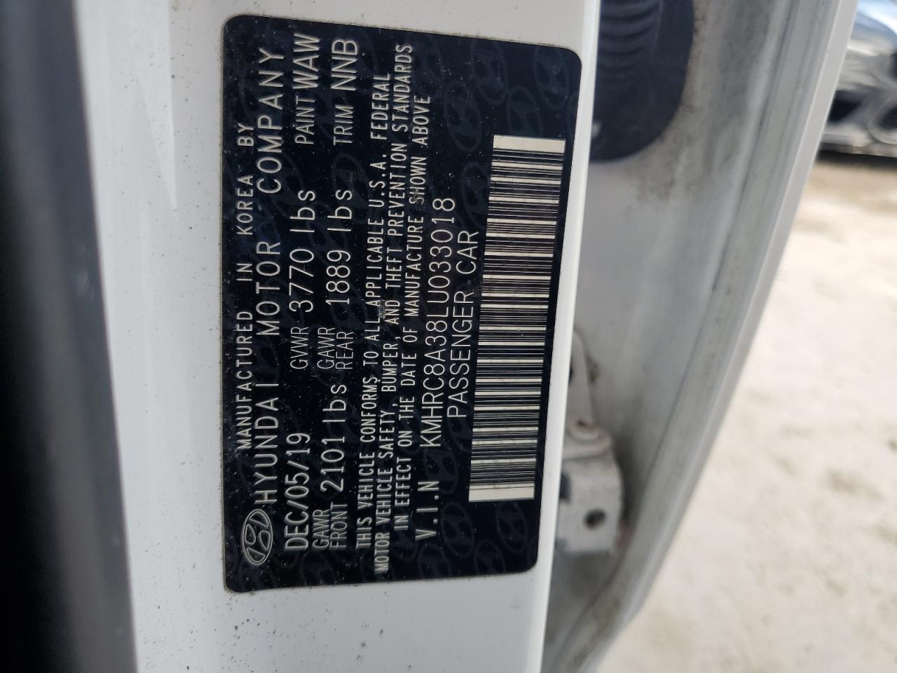 2020 Hyundai Venue Sel VIN: KMHRC8A38LU033018 Lot: 82198885