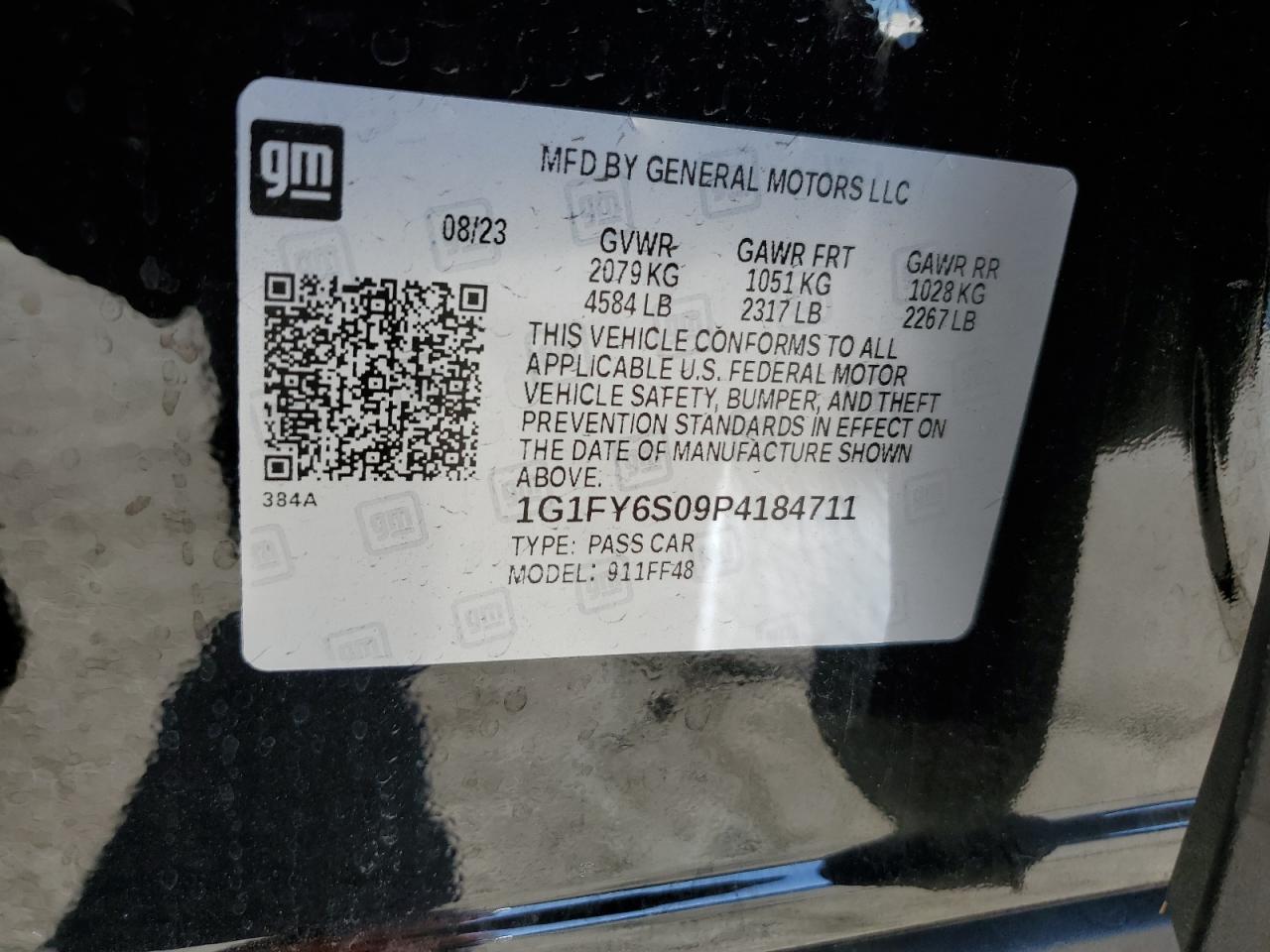 2023 Chevrolet Bolt Euv Lt VIN: 1G1FY6S09P4184711 Lot: 86602485