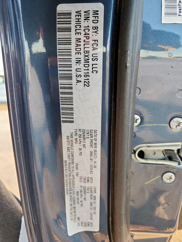 2021 Jeep Cherokee Latitude Plus VIN: 1C4PJLLBXMD116122 Lot: 85403455