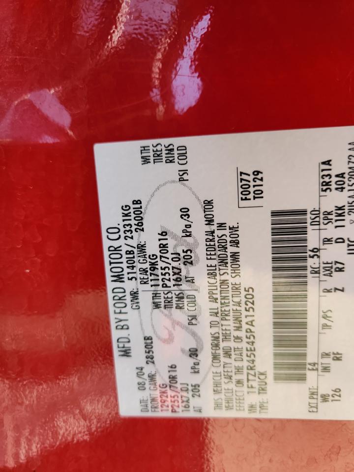 2005 Ford Ranger Super Cab VIN: 1FTZR45E45PA15205 Lot: 82207825