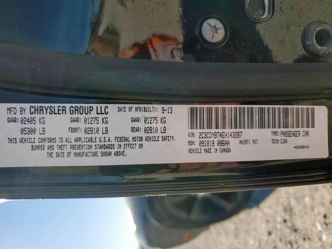 2014 Dodge Challenger R/T VIN: 2C3CDYBT4EH143287 Lot: 90654435