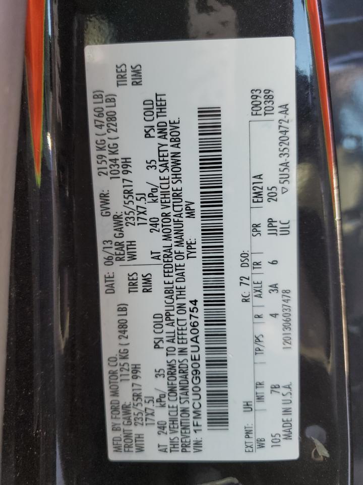 2014 Ford Escape Se VIN: 1FMCU0G90EUA06754 Lot: 85709575