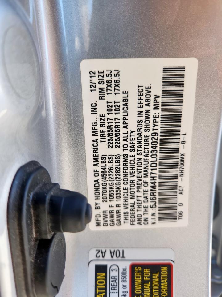 2013 Honda Cr-V Exl VIN: 5J6RM4H71DL034029 Lot: 90828915