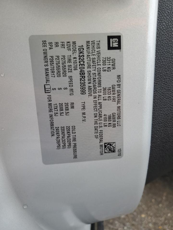 2011 GMC Yukon Slt VIN: 1GKS2CE04BR235999 Lot: 85281445