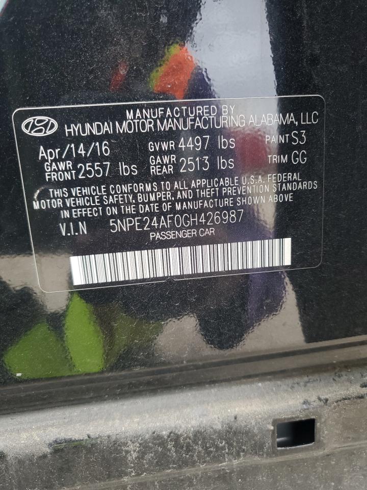 2016 Hyundai Sonata Se VIN: 5NPE24AF0GH426987 Lot: 84791715