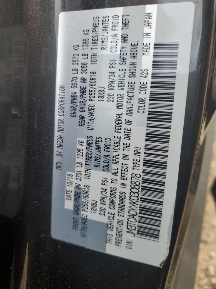 2019 Mazda Cx-9 Touring VIN: JM3TCACYXK0308878 Lot: 81946995