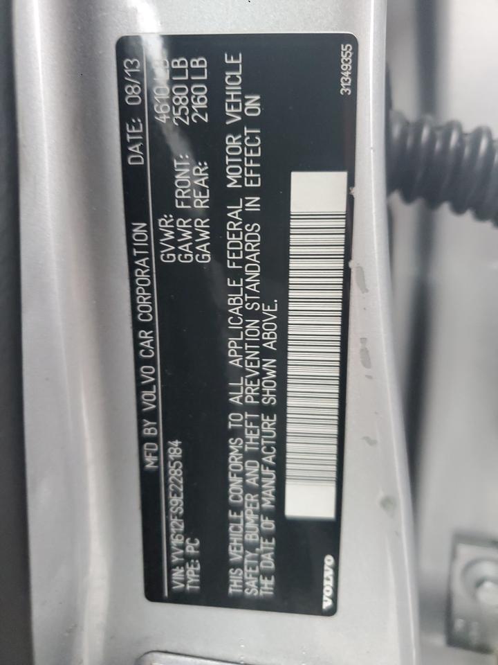 2014 Volvo S60 T5 VIN: YV1612FS9E2285184 Lot: 90568155