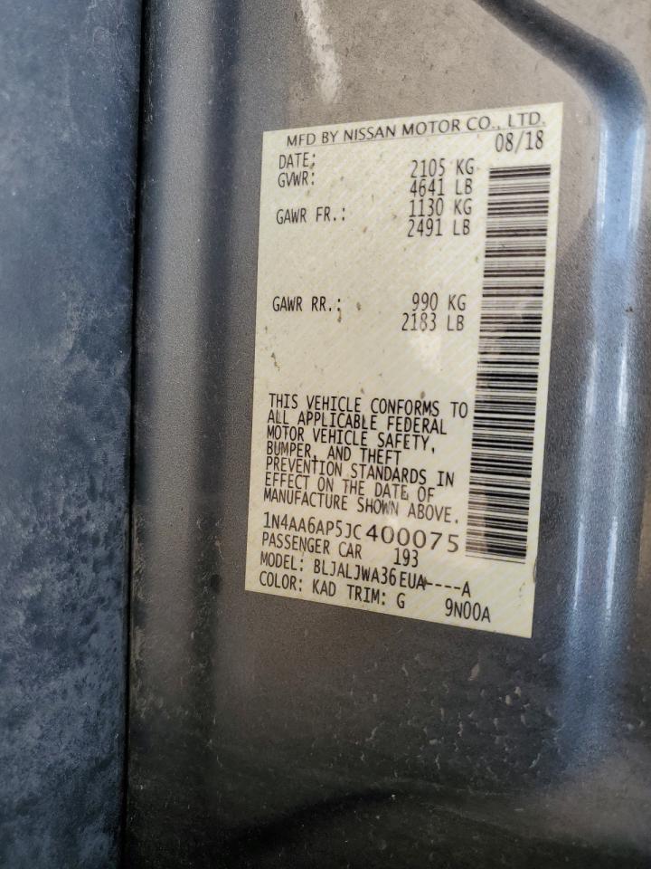 2018 Nissan Maxima 3.5S VIN: 1N4AA6AP5JC400075 Lot: 85713175