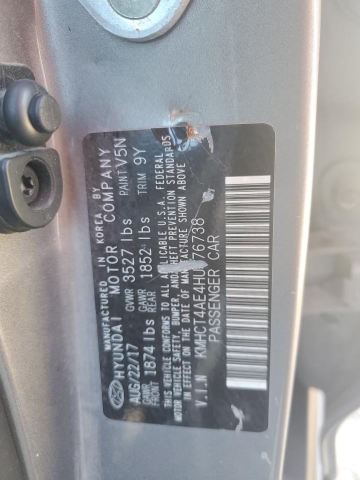 2017 Hyundai Accent Se VIN: KMHCT4AE4HU376738 Lot: 86474715