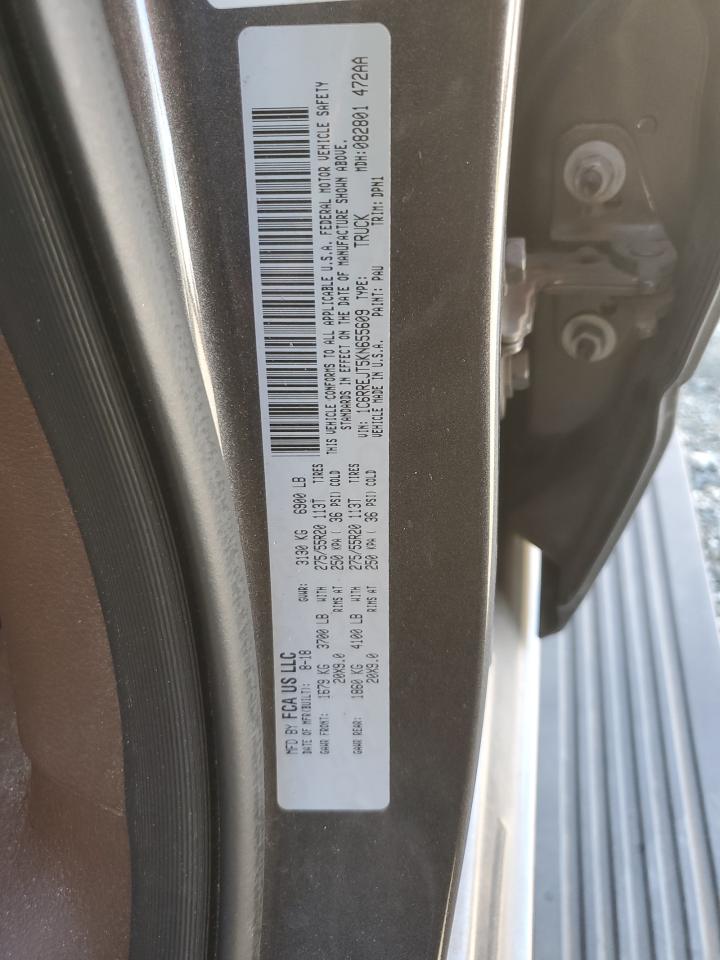 2019 Ram 1500 Laramie VIN: 1C6RREJT5KN655609 Lot: 82552445