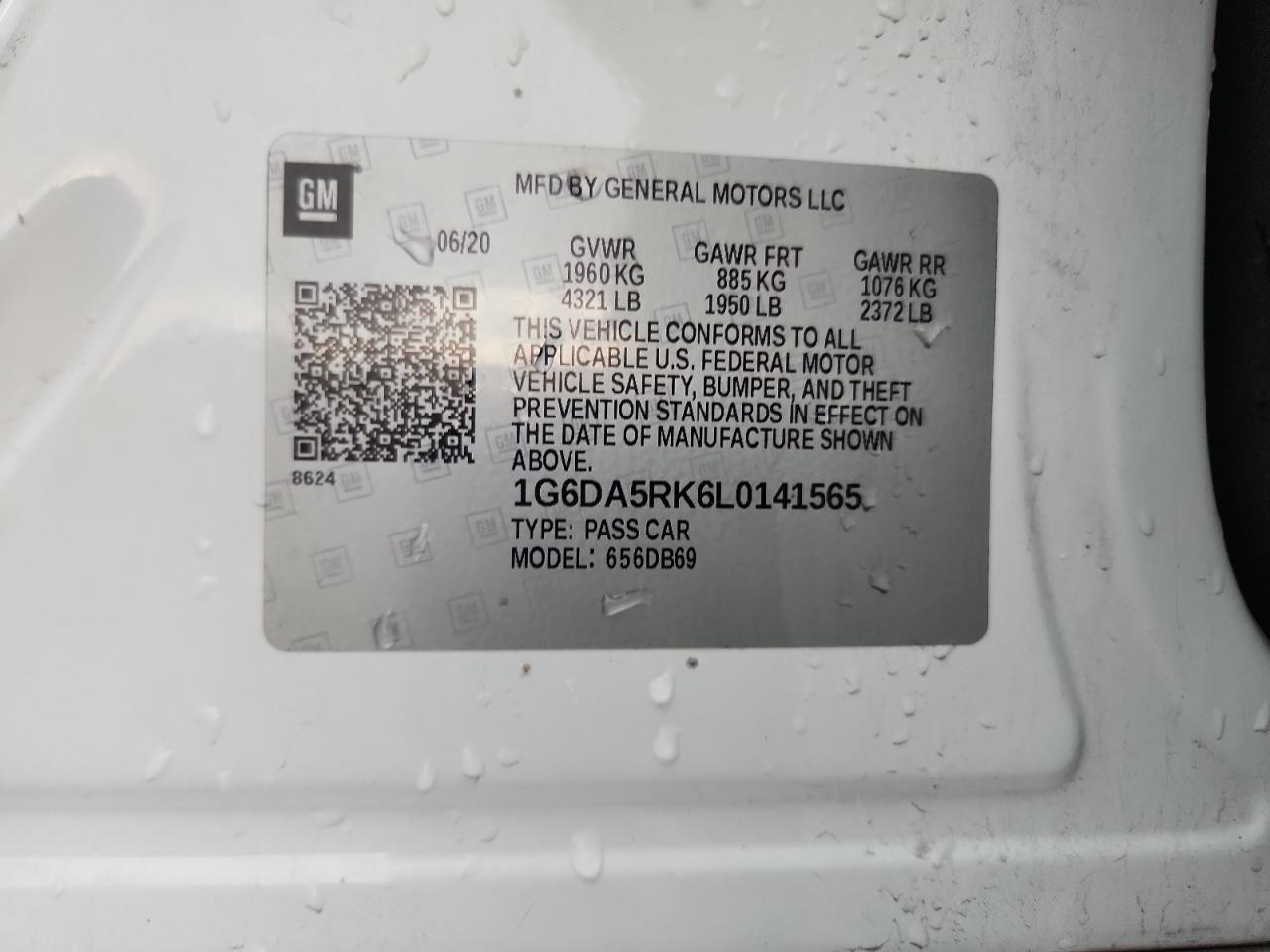 2020 Cadillac Ct4 Luxury VIN: 1G6DA5RK6L0141565 Lot: 89451015