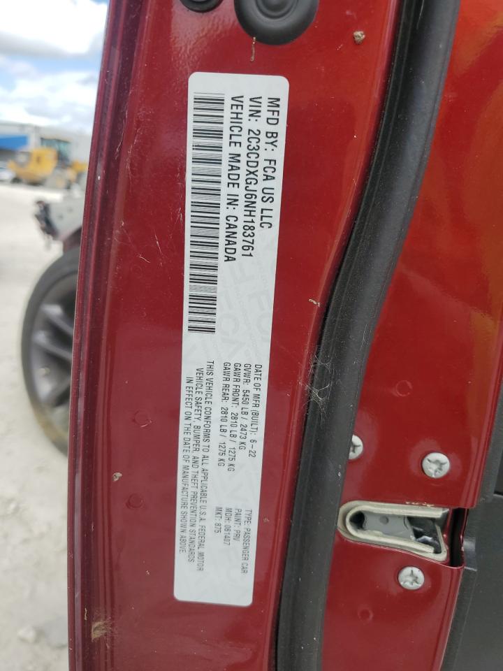 2022 Dodge Charger Scat Pack VIN: 2C3CDXGJ6NH183761 Lot: 82584415