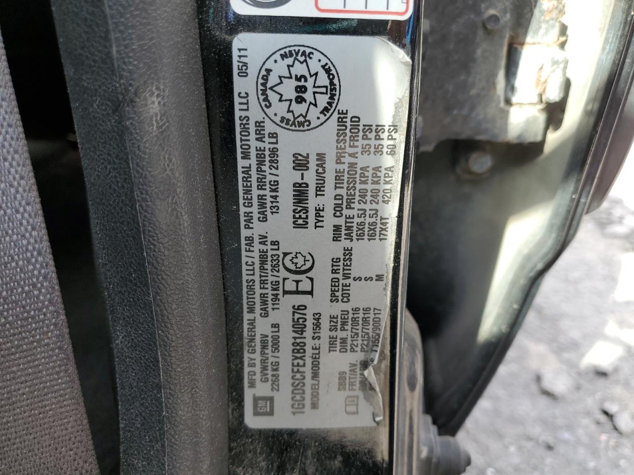 2005 Chevrolet Colorado VIN: 1GCDT136358263350 Lot: 85258695