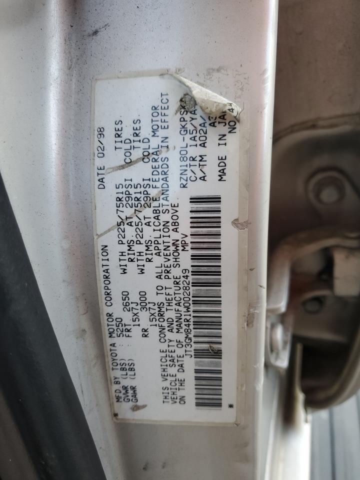 1998 Toyota 4Runner VIN: JT3GM84R1W0028249 Lot: 89571365